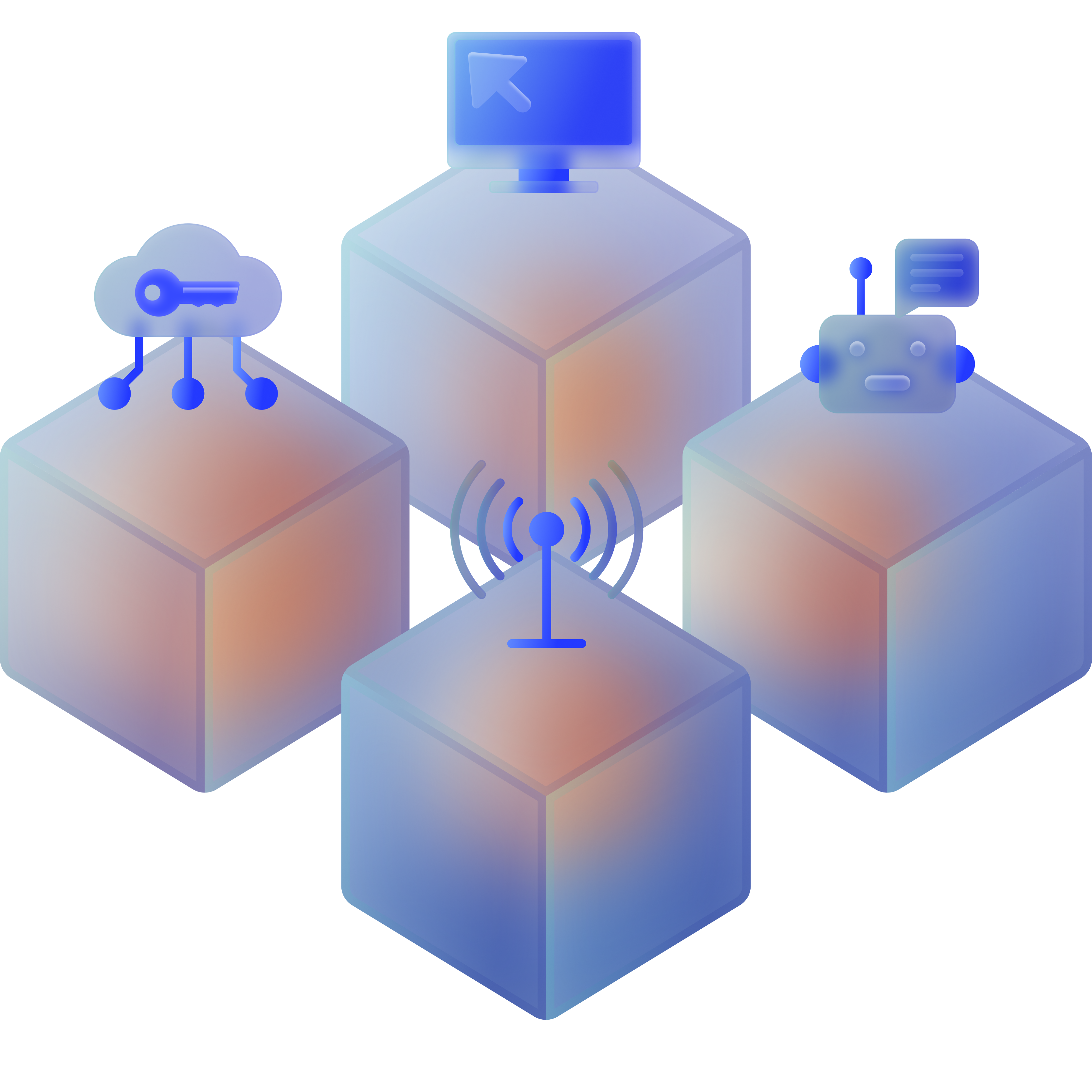 Isometric technology cubes